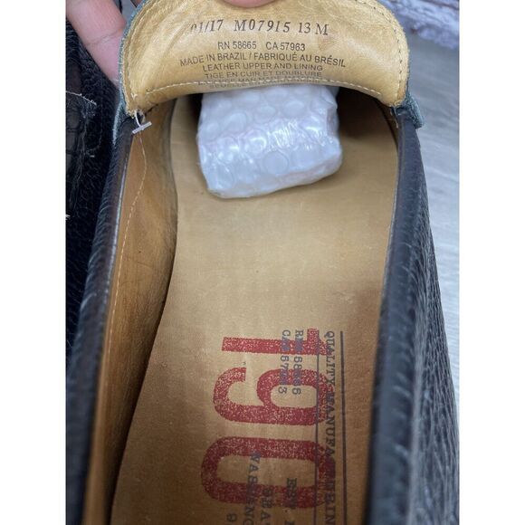 1901 Black Leather Penny Loafers Slip On Driving Shoes Men’s Sz 13M US/46EU - Picture 8 of 16